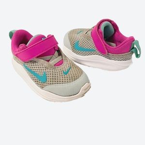 pink nike velcro shoes